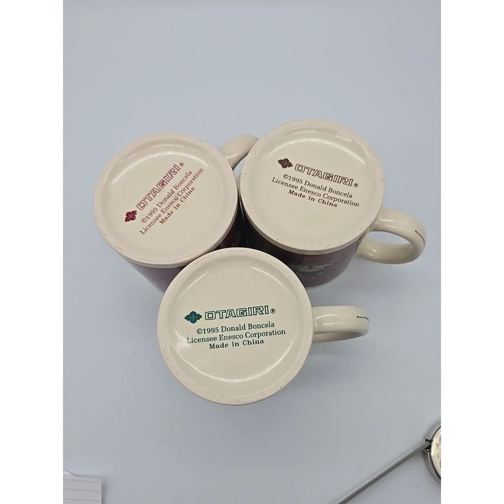 Vintagr Otagiri 1995 Donald Boncela Duck Decoy Coffee Mugs Set of 3 Enesco